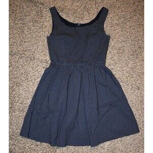 Revival Dress Retro Navy Blue White Polka Dot Boat Neck Size AUS 8 US 4